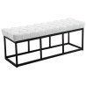 Taburete Pie de Cama Amun Con Base en Negro Blanco,120 cm