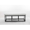 Taburete Pie de Cama Amun Con Base en Negro Blanco,120 cm