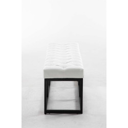 Taburete Pie de Cama Amun Con Base en Negro Blanco,120 cm