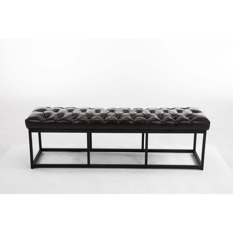 Taburete Pie de Cama Amun Con Base en Negro Marrón,150 cm