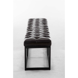 Taburete Pie de Cama Amun Con Base en Negro Marrón,150 cm