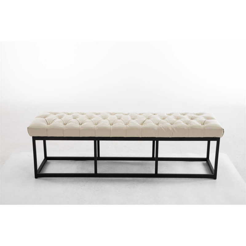 Taburete Pie de Cama Amun Con Base en Negro Crema,150 cm