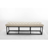 Taburete Pie de Cama Amun Con Base en Negro Crema,150 cm