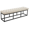 Taburete Pie de Cama Amun Con Base en Negro Crema,150 cm