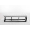 Taburete Pie de Cama Amun Con Base en Negro Blanco,150 cm