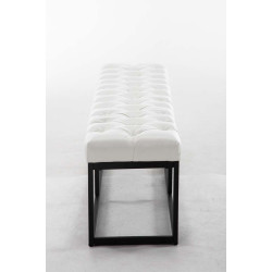 Taburete Pie de Cama Amun Con Base en Negro Blanco,150 cm