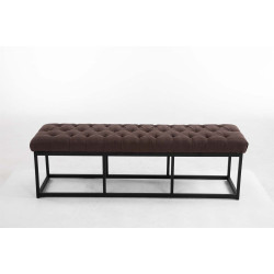 Taburete Pie de Cama Amun Tela & Negro Marrón,150 cm