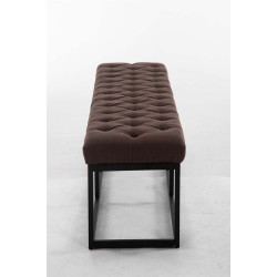 Taburete Pie de Cama Amun Tela & Negro Marrón,150 cm