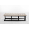 Taburete Pie de Cama Amun Tela & Negro Crema,150 cm