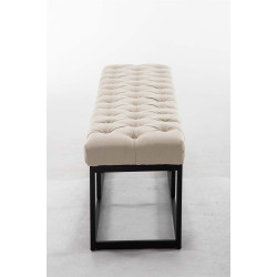 Taburete Pie de Cama Amun Tela & Negro Crema,150 cm