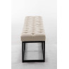 Taburete Pie de Cama Amun Tela & Negro Crema,150 cm