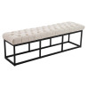 Taburete Pie de Cama Amun Tela & Negro Crema,150 cm