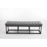 Taburete Pie de Cama Amun Tela & Negro Gris,150 cm