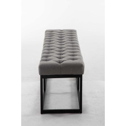 Taburete Pie de Cama Amun Tela & Negro Gris,150 cm