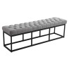 Taburete Pie de Cama Amun Tela & Negro Gris,150 cm