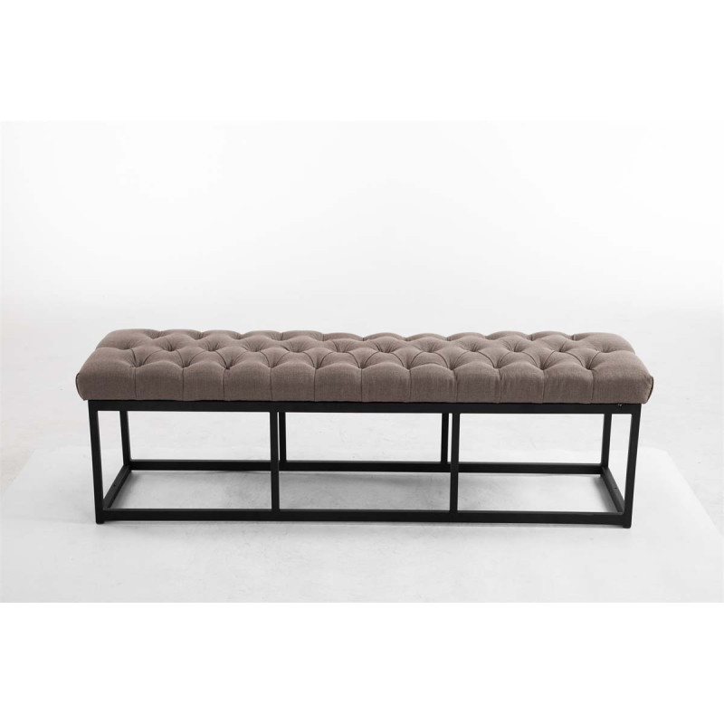 Taburete Pie de Cama Amun Tela & Negro Gris topo,150 cm
