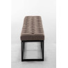 Taburete Pie de Cama Amun Tela & Negro Gris topo,150 cm