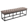 Taburete Pie de Cama Amun Tela & Negro Gris topo,150 cm