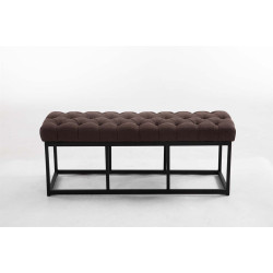 Taburete Pie de Cama Amun Tela & Negro Marrón,120 cm