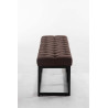 Taburete Pie de Cama Amun Tela & Negro Marrón,120 cm