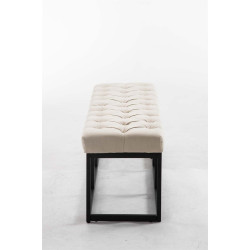 Taburete Pie de Cama Amun Tela & Negro Crema,120 cm