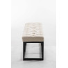 Taburete Pie de Cama Amun Tela & Negro Crema,120 cm
