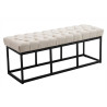 Taburete Pie de Cama Amun Tela & Negro Crema,120 cm