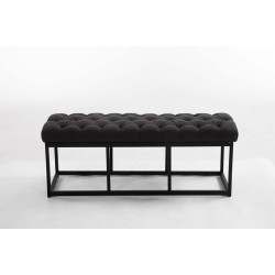 Taburete Pie de Cama Amun Tela & Negro Gris oscuro,120 cm