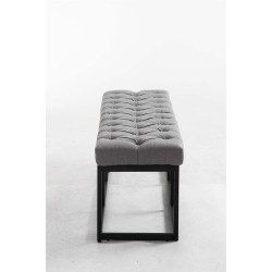 Taburete Pie de Cama Amun Tela & Negro Gris,120 cm
