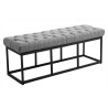 Taburete Pie de Cama Amun Tela & Negro Gris,120 cm