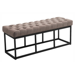 Taburete Pie de Cama Amun Tela & Negro Gris topo,120 cm