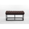 Taburete Pie de Cama Amun Tela & Negro Marrón,100 cm