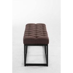 Taburete Pie de Cama Amun Tela & Negro Marrón,100 cm