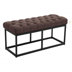 Taburete Pie de Cama Amun Tela & Negro Marrón,100 cm