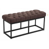 Taburete Pie de Cama Amun Tela & Negro Marrón,100 cm