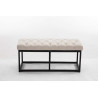 Taburete Pie de Cama Amun Tela & Negro Crema,100 cm