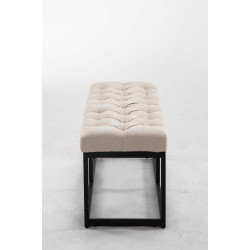Taburete Pie de Cama Amun Tela & Negro Crema,100 cm