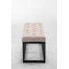 Taburete Pie de Cama Amun Tela & Negro Crema,100 cm