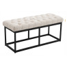 Taburete Pie de Cama Amun Tela & Negro Crema,100 cm