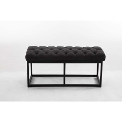 Taburete Pie de Cama Amun Tela & Negro Gris oscuro,100 cm