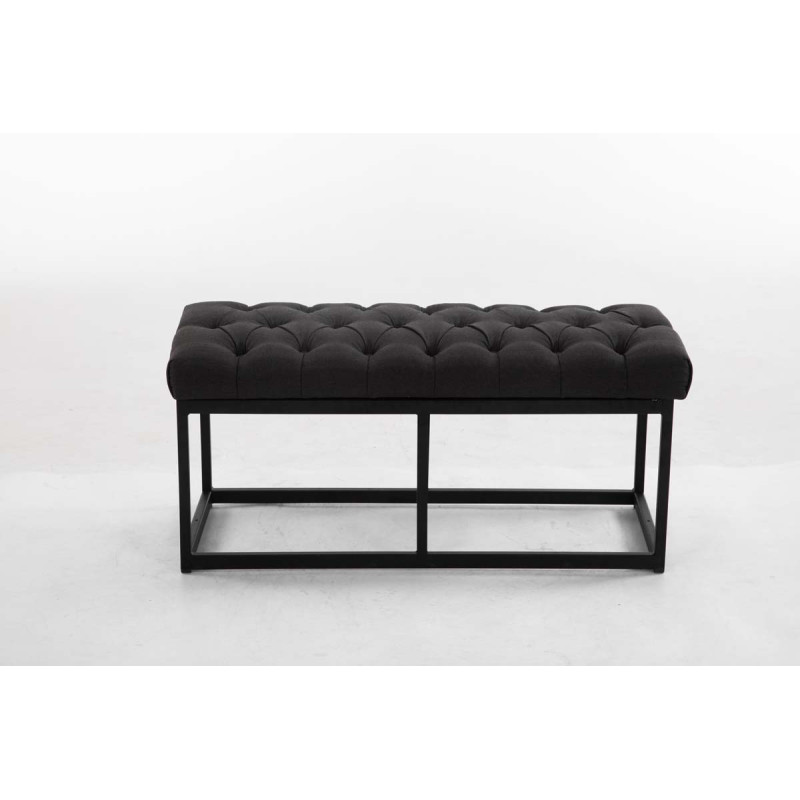Taburete Pie de Cama Amun Tela & Negro Gris oscuro,100 cm