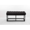 Taburete Pie de Cama Amun Tela & Negro Gris oscuro,100 cm