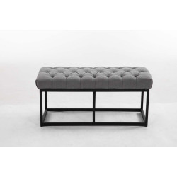 Taburete Pie de Cama Amun Tela & Negro Gris,100 cm