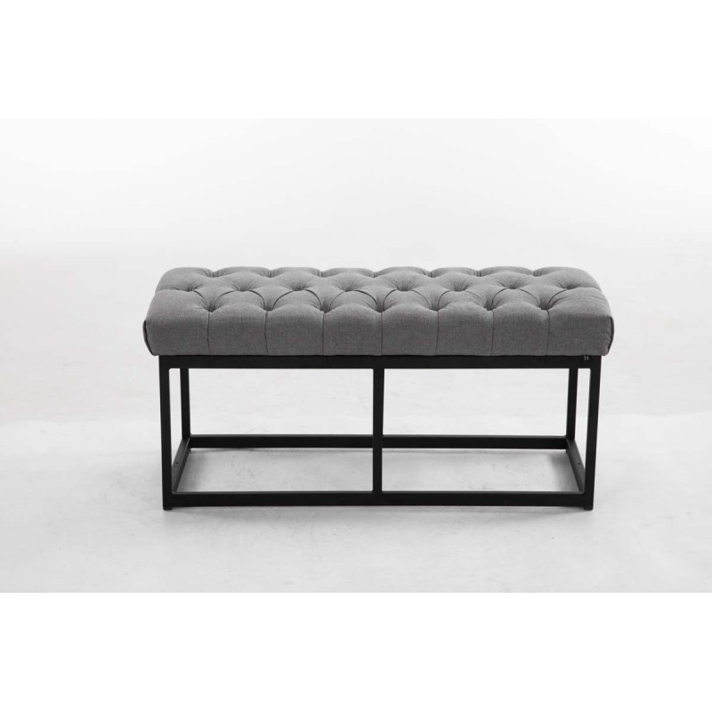 Taburete Pie de Cama Amun Tela & Negro Gris,100 cm