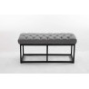 Taburete Pie de Cama Amun Tela & Negro Gris,100 cm