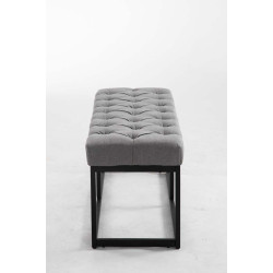 Taburete Pie de Cama Amun Tela & Negro Gris,100 cm