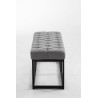 Taburete Pie de Cama Amun Tela & Negro Gris,100 cm