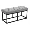Taburete Pie de Cama Amun Tela & Negro Gris,100 cm