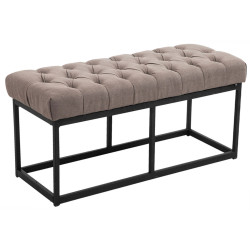 Taburete Pie de Cama Amun Tela & Negro Gris topo,100 cm