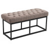 Taburete Pie de Cama Amun Tela & Negro Gris topo,100 cm